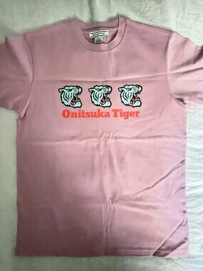 NEW, RARE Onitsuka Tiger Logo Shirt - LARGE - Pink